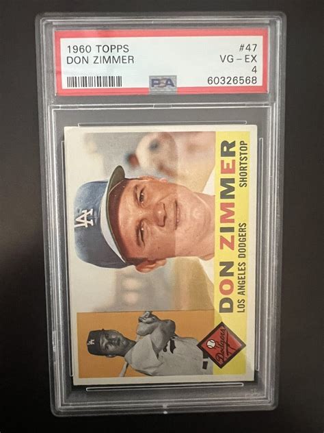 1960 Topps Baseball Don Zimmer Los Angeles Dodgers Card 47 PSA 4 EBay