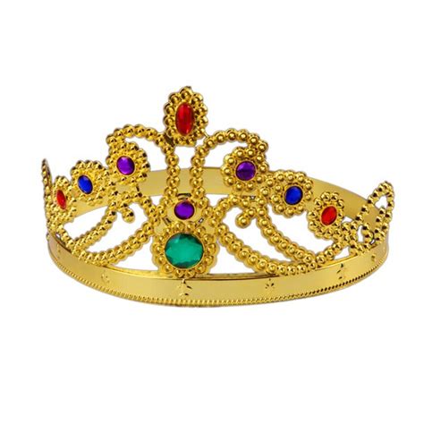 Homemaxs 1 Pc Halloween Party Golden Queen Crown Plastic Plating Crown