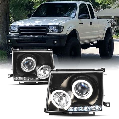 AKKON Front Light Head Assembly For Toyota Tacoma 2 4WD Black Bezel