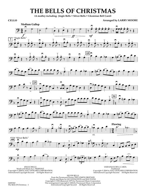 The Bells Of Christmas Cello By Larry Moore Sheet Music For Orchestra