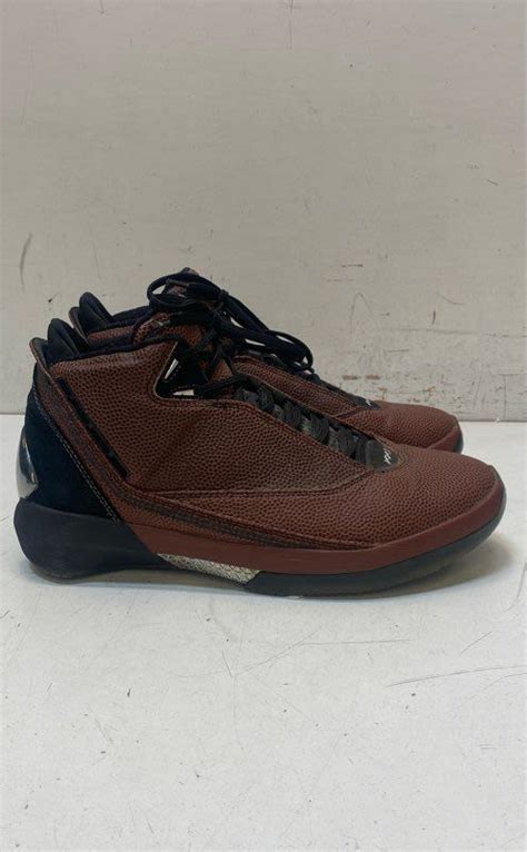 Buy the Nike Air Jordan 22 Basketball Leather Brown, Black Sneakers ...