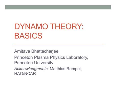 (PDF) DYNAMO THEORY: BASICS - cpaess.ucar.edu · DYNAMO THEORY: BASICS ...