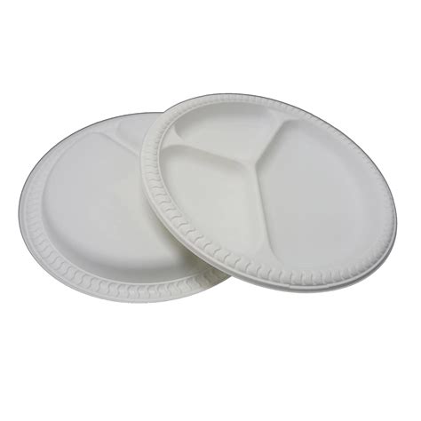 Biodegradable 3 Compartment 10 Inch Disposable Corn Starch Plates Buy