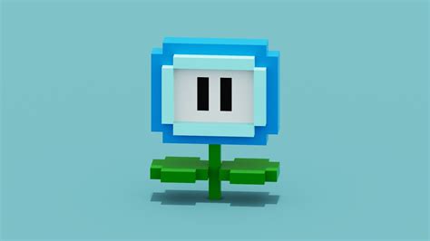 3D Model Voxel Super Mario Ice Flower VR AR Low Poly CGTrader