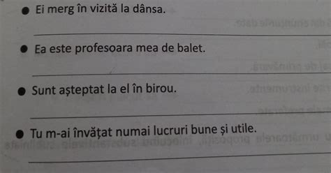 Inlocuieşte pronumele personale din enunturile de mai jos cu pronume de