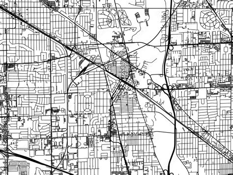 Vector Road Map Of The City Of Des Plaines Illinois In The United