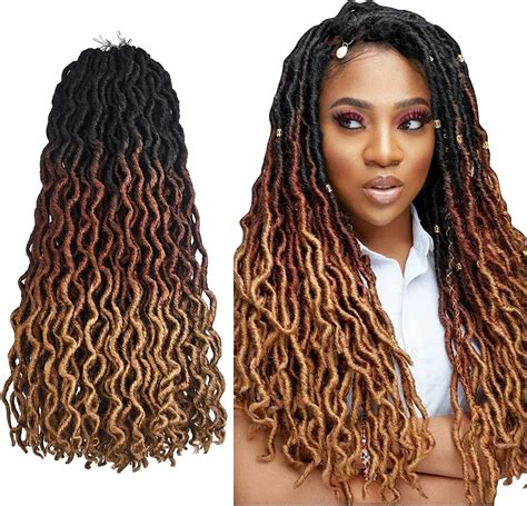 Gypsy Faux Locs Crochet Hair 18inch 6packs Pre Looped Goddess Locs