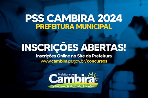 Prefeitura De Cambira Abre Processo Seletivo Para Preenchimento De