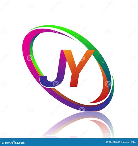 Letter JY Logotype Design For Company Name Colorful Swoosh Vector Logo