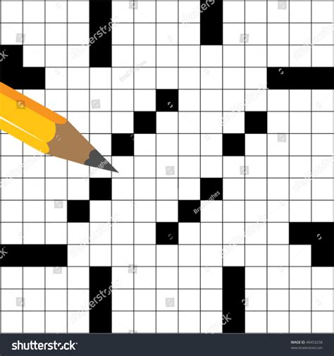 Crossword Puzzle Pencil Full Vector Vector De Stock Libre De Regalías