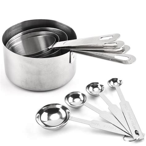 Juego De 8 Piezas De Tazas Medidoras Cuchara Medidora De Cocina Apilable Premium Juego De