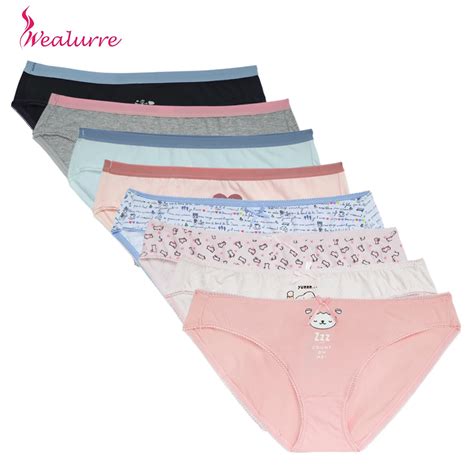 Wealurre Underwear Women Panties Modal Cotton Briefs Seamless Cute Plus