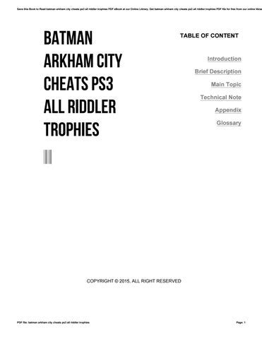 Batman Arkham City Cheats / Batman Arkham Asylum Ps3 Walkthrough And ...