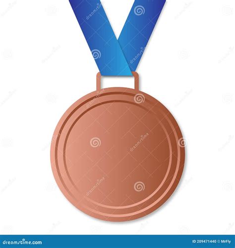 Bronze Medal with Ribbon, Vector Image Stock Vector - Illustration of ...