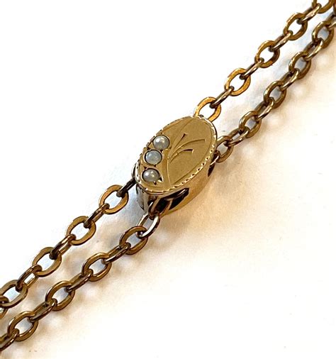 Vintage Victorian Slide Chain Necklace Edwardian Long Seed Etsy