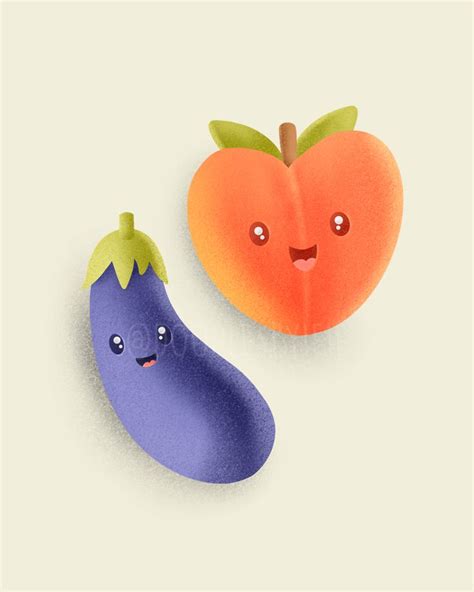 🍑 Peach And 🍆eggplant In Love