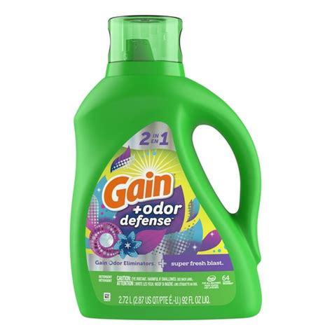 Gain Odor Defense Liquid Laundry Detergent Super Fresh Blast Scent