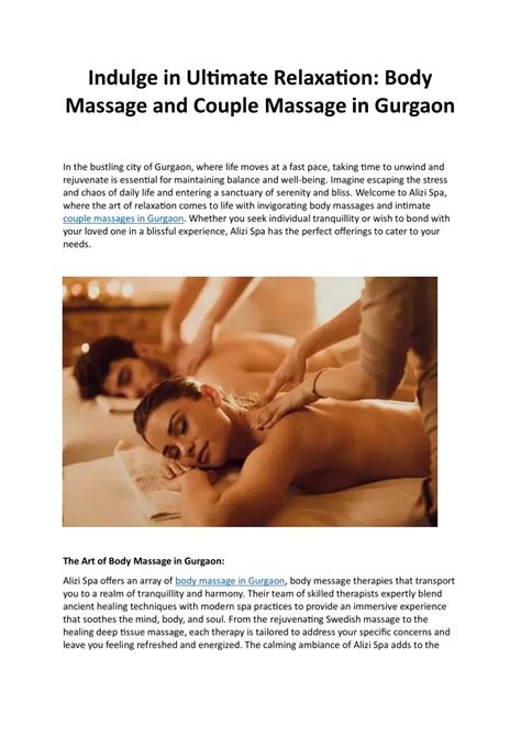 PPT Indulge In Ultimate Relaxation Body Massage And Couple Massage