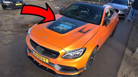 Mercedes Amg C63s Coupe With Glass Hood Revs And Accelerations Youtube