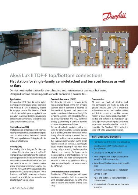 Akva Lux Ii Tdp F Top Bottom Connections Flat Danfoss Randall