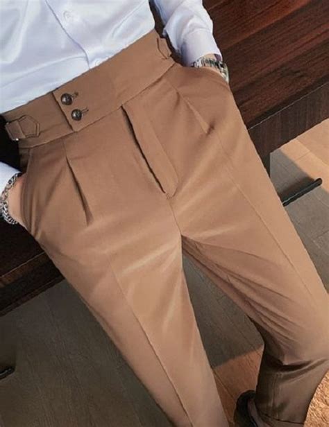 Beige Gurkha Double Pleated Trousers Online Bagtesh Fashion