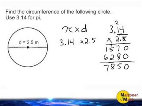 Circumference Of A Circle Using For Pi Youtube