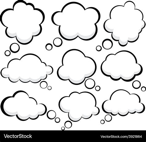 Comic Cloud Speech Bubbles Royalty Free Vector Image