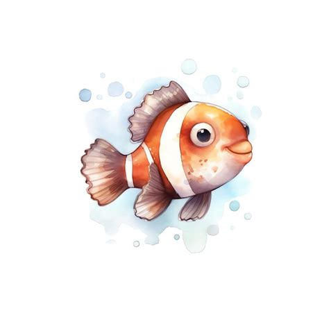 Poisson Marin Illustration Aquarelle Animaux Marins Clipart Photo Premium