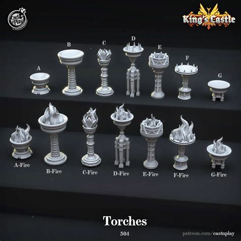 Torches D&D Dnd Dungeons and Dragons Wargaming 3D Printed Model Role Playing Pathfinder - Etsy