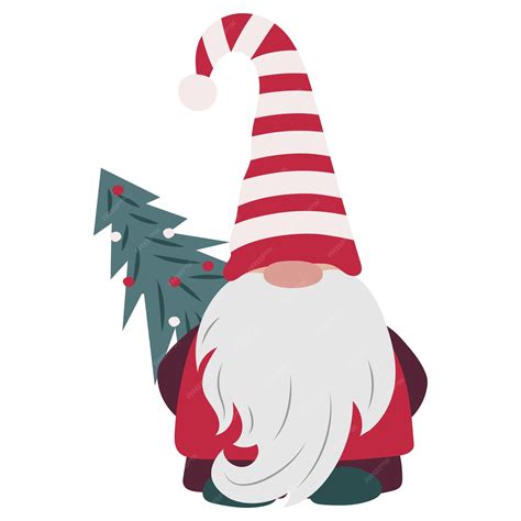 Premium Vector Gnome With Long Beard And Red Hat Scandinavian