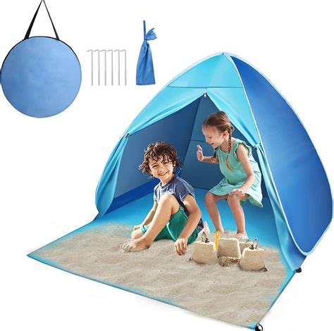 Beach Shelter Pop Up Strandtent Met Uv Bescherming Voorruit En