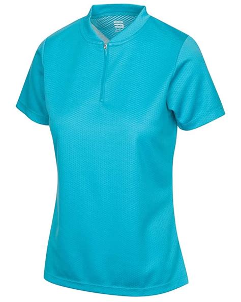 Womens Golf Polo With Zipper Short Sleeve And Collarless Golf Shirts