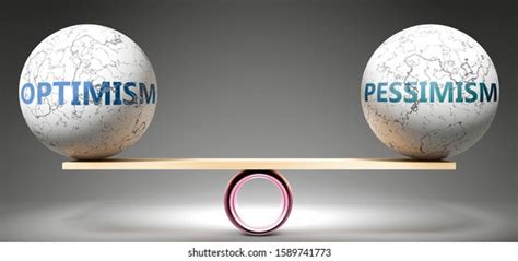 Optimism Pessimism Balance Pictured Balanced Balls Stock Illustration