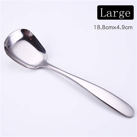 Cacfwgk Stainless Steel Bowl Stainless Steel Soup Spoons Table Spoons Dinner Spoons Rice Spoons