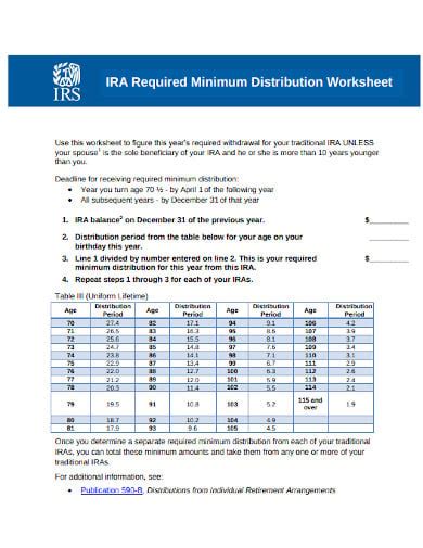 Irs Gov Ira Required Minimum Distribution Table | Elcho Table