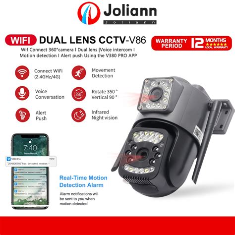 CCTV V380 Pro V86 4MP Ultra HD Wireless Outdoor Dual Lens Security