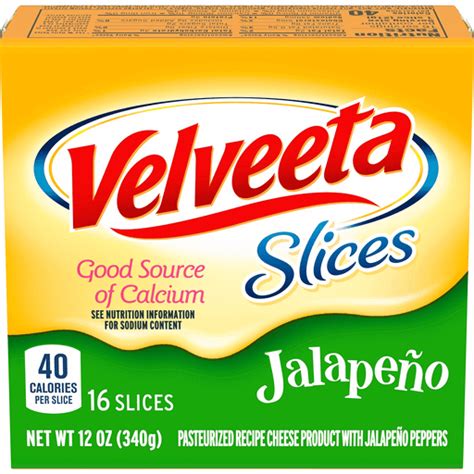 Velveeta Cheese Slices Jalapeno - 16 CT | Jalapeno | Market Basket