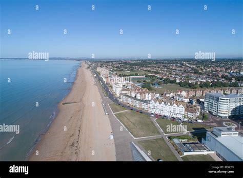 Aerial View Of The Beach At Bexhill On Sea On The Coast Of East Sussex