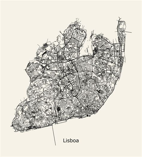 Vector city road map of Lisbon, Portugal 35102498 Vector Art at Vecteezy