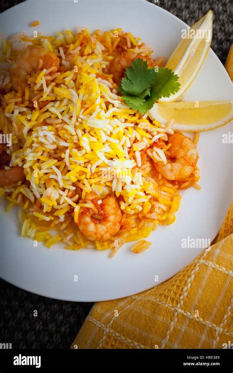 Indian Biryani With Shrimp Stock Photo Alamy