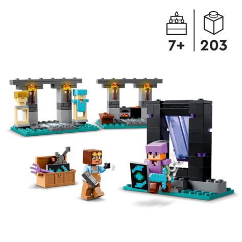 LEGO 21252 Minecraft La Armería Minifigura de Alex Juguete del Videojuego