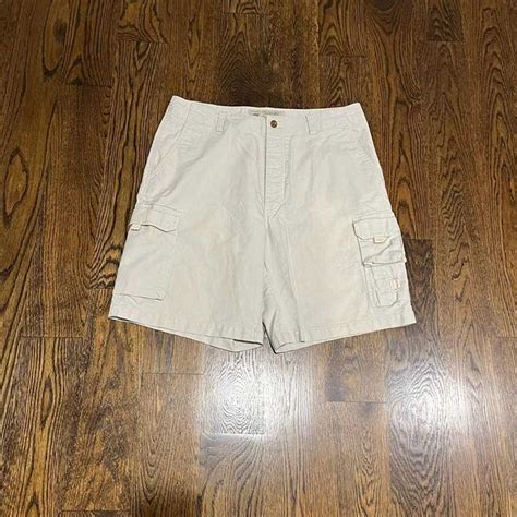 Vintage 2000s Baggy Wide Leg Cream Ae Cargo Shorts Gem