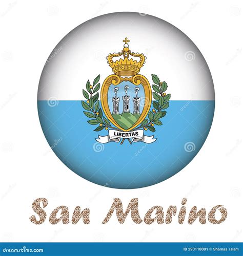 Vector De Forma Redondeada De La Bandera De San Marino Ilustración Del