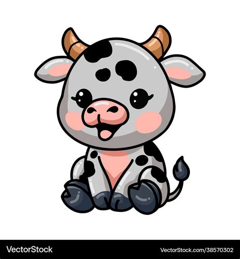 Illustration Of Cute Baby Cow Cartoon Stock Photo Picture And Royalty