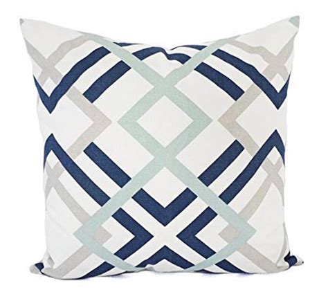 Amazon Spa Blue Pillows Navy And Blue Geometric Pillow Cover