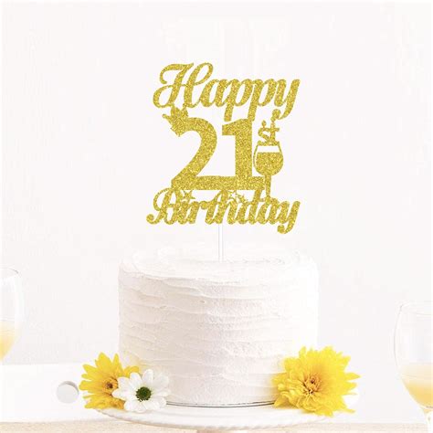 Buy Happy 21st Birthday Cake Topper Hello 21cheers To 21 Years 21st Birthdayanniversary