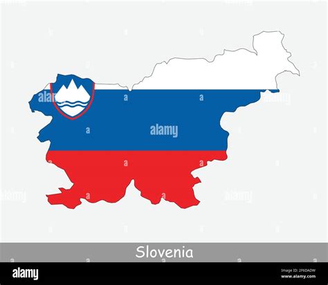 Slovenia Flag Map. Map of the Republic of Slovenia with the Slovene national flag isolated on a ...