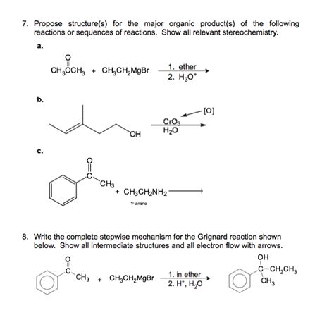 Solved Propose Structure S For The Major Organic Chegg