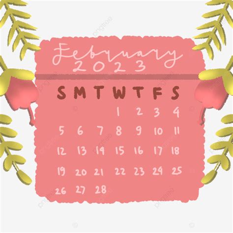 Calendar February 2023 With Flowers, Calendar, Calendar February 2023 ...