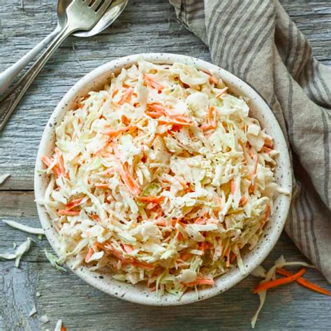 The Best Creamy No Mayo Coleslaw Recipe The Live In Kitchen